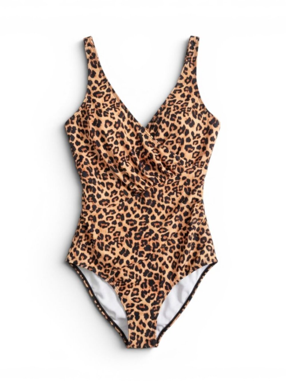 Leopard Print One-Piece Swimsuit - Tan